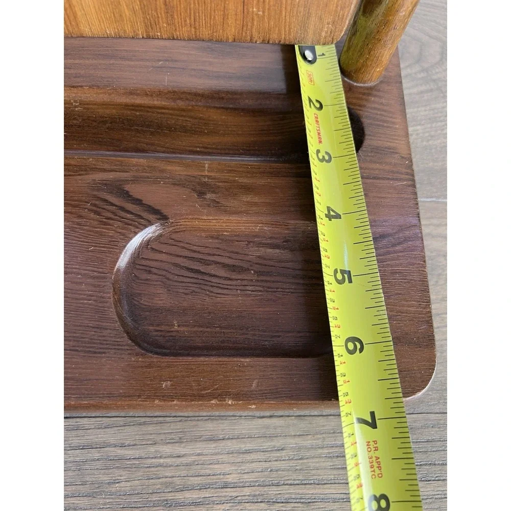 Vtg 50s 60s Shaving Mirror Wood With Tray